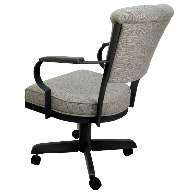  Chaise de salle à manger avec accoudoirs en bois de frêne Portwood, Beige, Noir