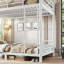 Lits jumeaux convertibles XL en métal, gain d'espace, blanc moderne, pour adolescents et adultes