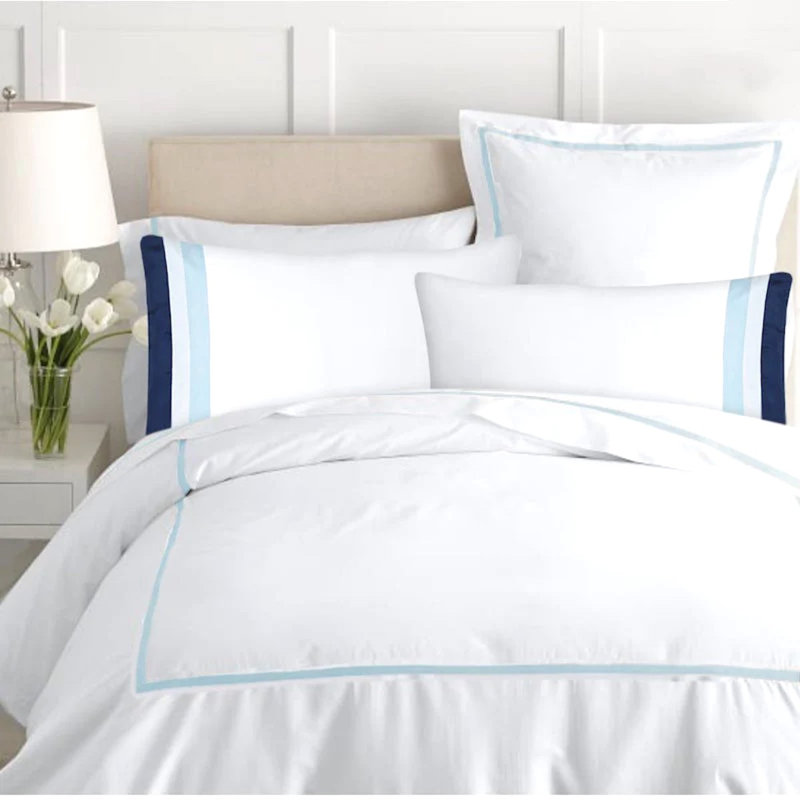 Ensemble de draps 6 pièces en coton standard blanc, Blanc, Grand
