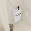 Meuble-lavabo mural flottant 16 po avec lavabo en céramique et armoire à fermeture en douceur, parfait pour les petites salles de bain