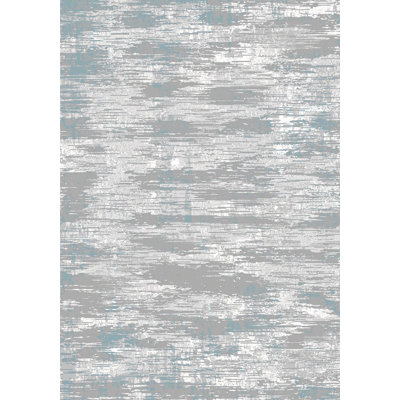 Argent Nikolai/gris/Tapis décoratif turquoise