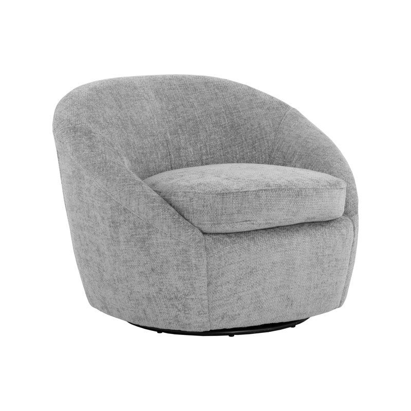 Swivel Lounge Chair, Gray Polyester