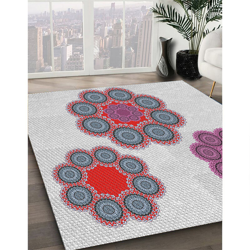 Tapis rouge / bleu Power Loom, Rectangle 7 pi x 9 pi