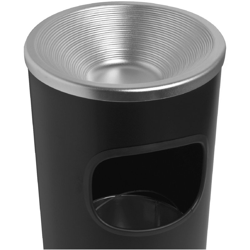 Poubelle 3 gallons fire safe cendrier, Noir / aluminium