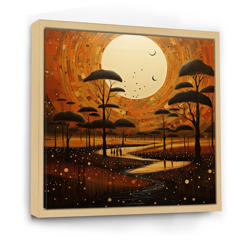 «African Savannah Serenade» sur toile, Cadre naturel flottant, H 30 po x l 30 po x P 1 po