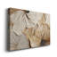 Art sur toile plat sculpté à relief floral, art sur toile encadré de style pétales texturés neutres