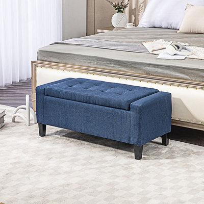 Repose-pieds avec rangement, banc de rangement rembourré avec dessus relevable et banc capitonné, chambre