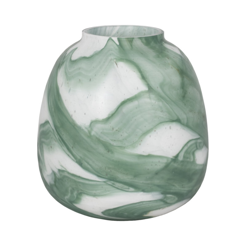 Vase Ebb & Flow, vert / transparent, H 13 po x l 11 po x P 11 po