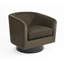 Velvet Upholstered Swivel Barrel Chair-254671582