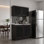 Ensemble de meubles de cuisine Millwood Pines Ashura 39,3 po (100 cm) de largeur, en bois fabriqué, comprenant un meuble sous-évier et un meuble haut – Wengé