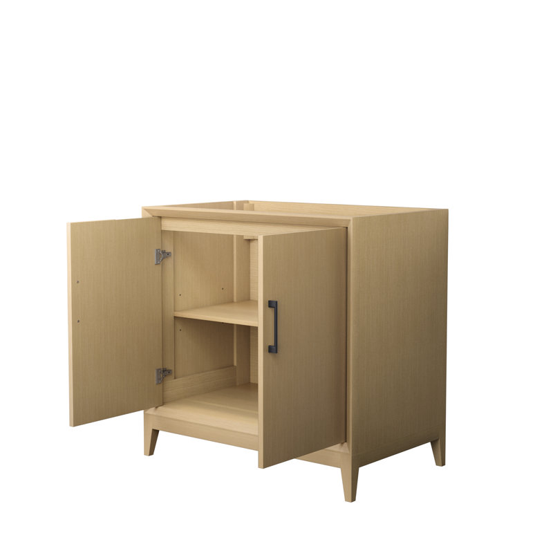 Janna 36" Freestanding Single Bathroom Vanity with Quartz Top, White Quartz, Single, Matte Black