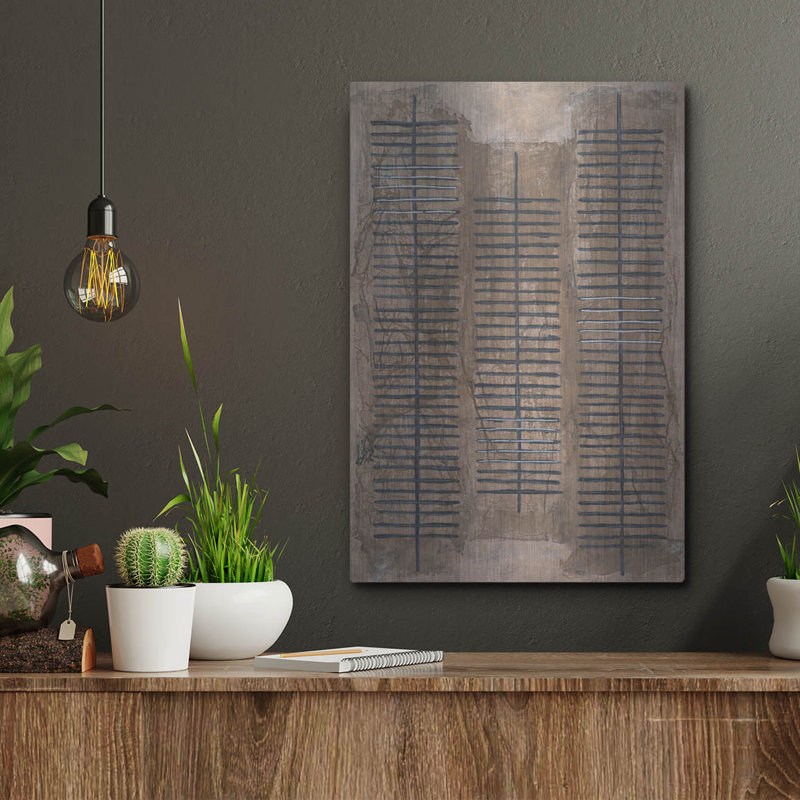 Art mural en métal luxueux «Corrugated Columns 2» par Michael Willett, 12 po x 16 po, H 16 po x l 12 po