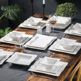 28 Piece Porcelain China Dinnerware Set - Service for 6