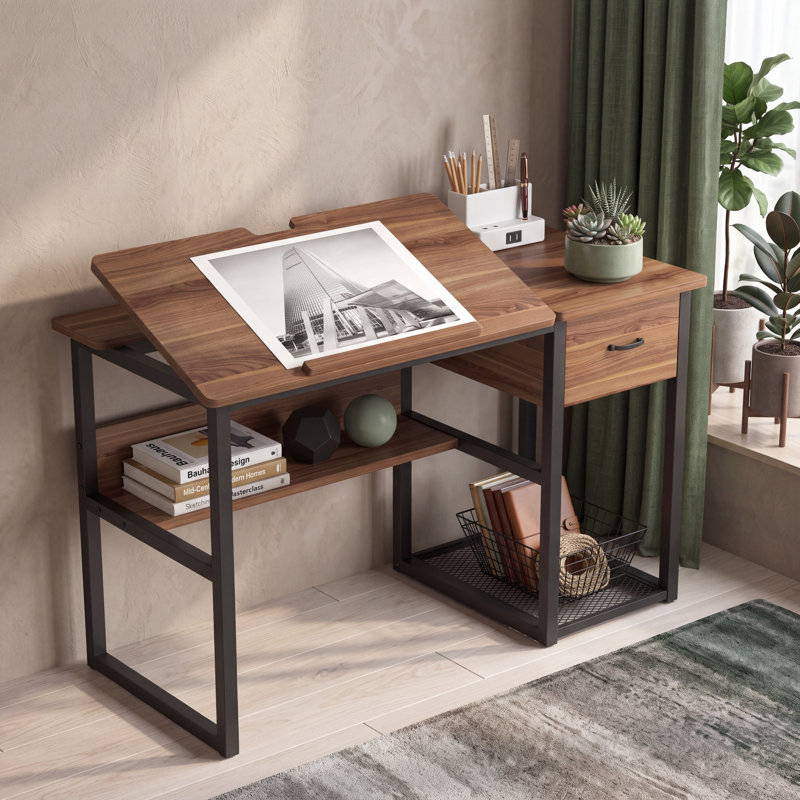 47" Drafting Desk, Brown