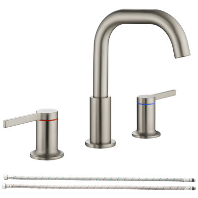 8 In. Widespread Double-Handle Bathroom Faucet Set 3-Holes Vanity Sink