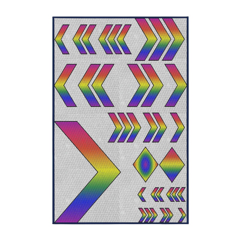 Tapis rose à motifs/mauve/gris Aubina, Rectangle 5 pi x 7 pi