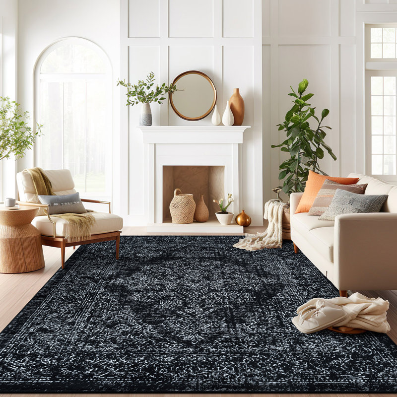 Tapis rétro délavé, Rectangle 7 pi 10 po x 10 pi
