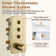 3 Functions 12 Inch Ceiling Mounted Thermostatic Shower System with 6 Body Jets