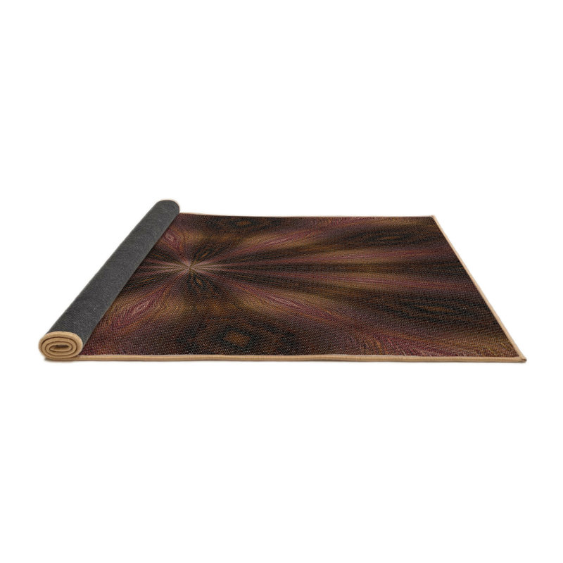 Brun Tapis décoratif, Rond 5 pi