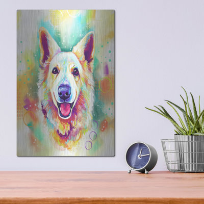 Art mural en métal Red Barrel Studio® «Pop Art Swiss Shepherd» par Furbaby Affiliates