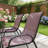 Set of 4 Stackable Outdoor Mesh Dining Chairs (Black/Brown)-415171565