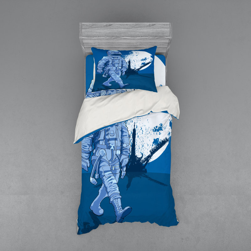 Ensemble de housse de couette astronaute, Housse de couette simple TG + 2 articles suppléme