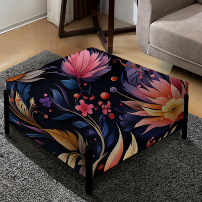 Grand repose-pieds carré Boho