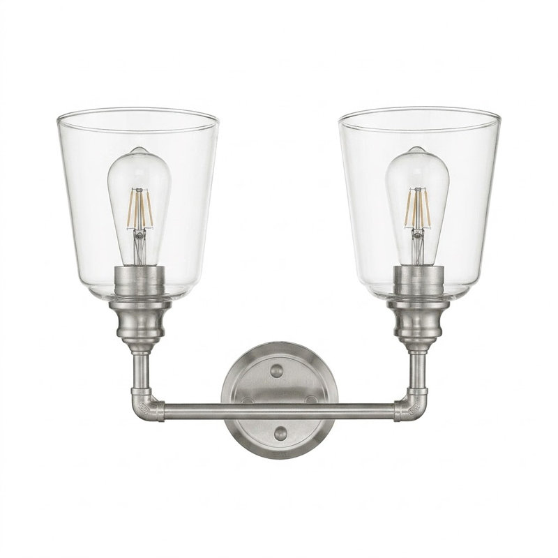 Éclairage pour meuble-lavabo à 2 lumières Kedzie, Nickel brossé