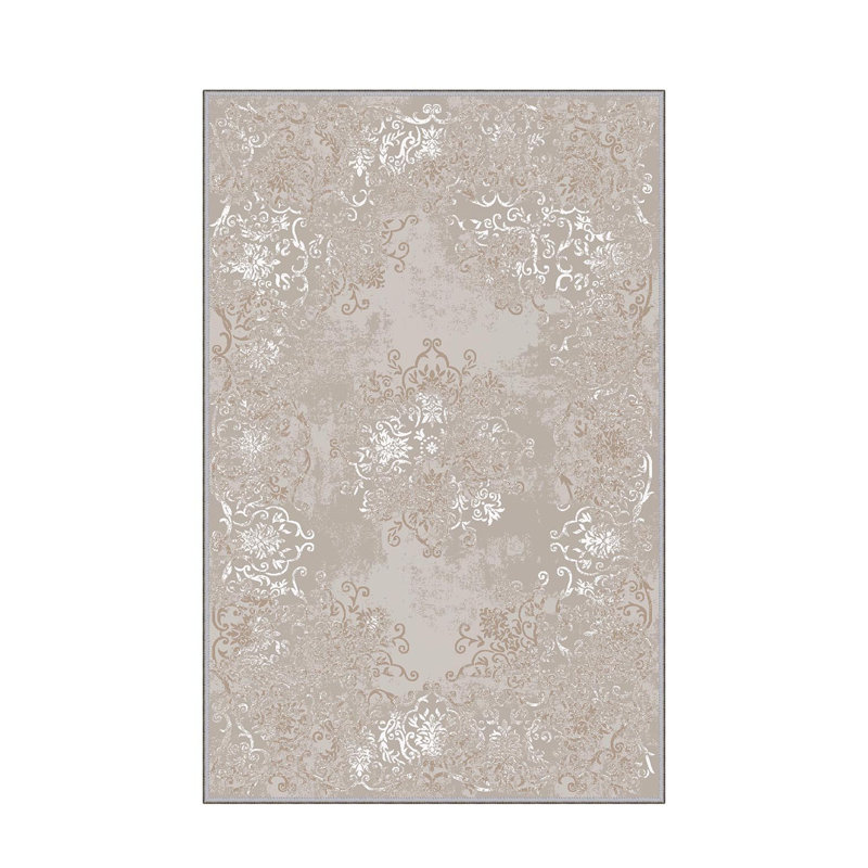 Stylish Woven Carpet, 5.2 x 7.5 Feet | 100% Polyester, 0.3 in Pile Height, Antibacterial, Non-Slip PVC Dot Underside | Machine Washable, 3D Digital Print | Perfect for Living Room, Bedroom & Home Décor