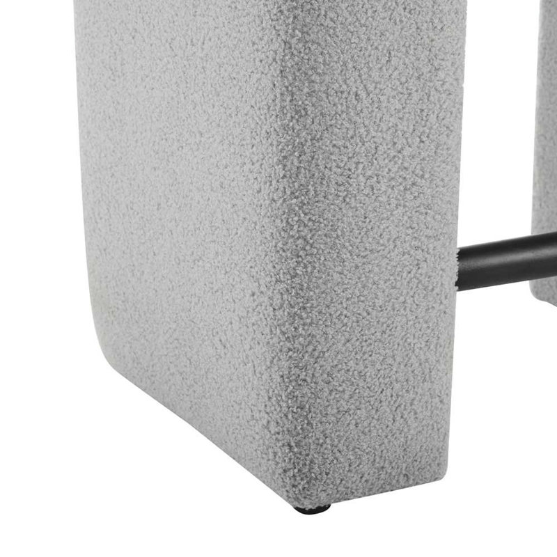 Ethal Boucle Fabric Upholstered Stools, Gray