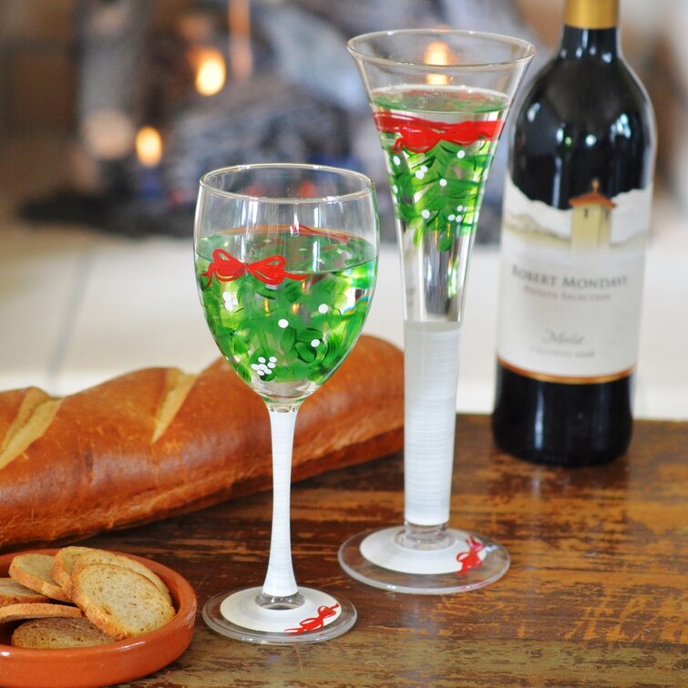 Holiday Wine Glass  Wine glass decor, Wine glass, Large wine glass
