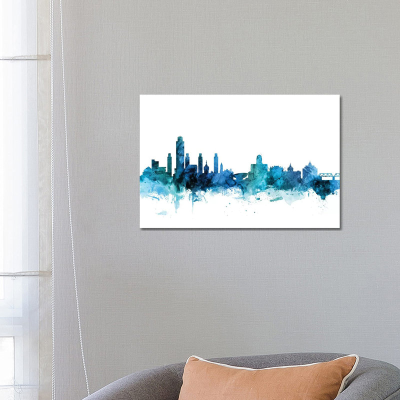 Albany, New York Skyline by Michael Tompsett - 1 Piece Wrapped Canvas Wall Art, 66.04 cm H x 45.72 cm W x 1.91 cm D