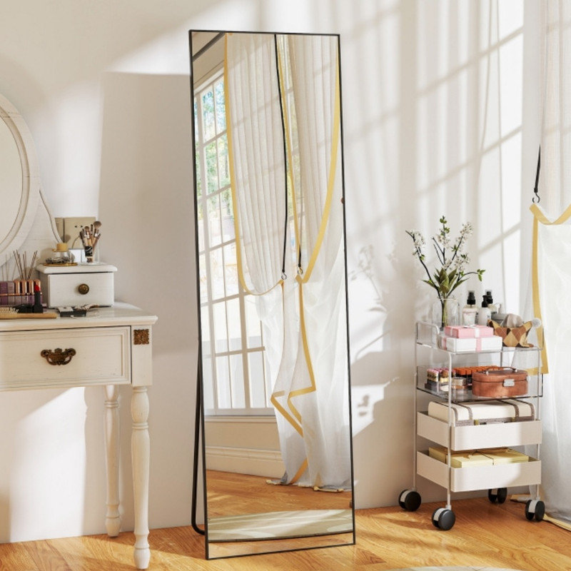 Aluminium Rectangle Freestanding Makeup / Shaving Mirror