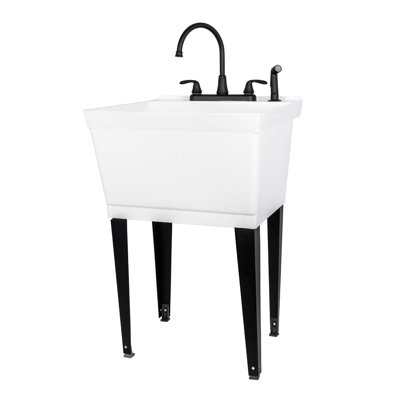 22.88 in. L x 23.5 in. W Free Standing Laundry Sink with Faucet