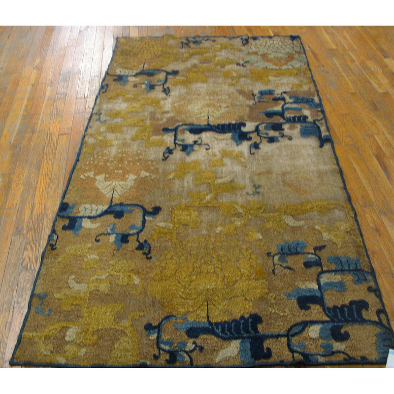 Antique Small Early 18th Century Chinese Ningxia Scatter Rug
