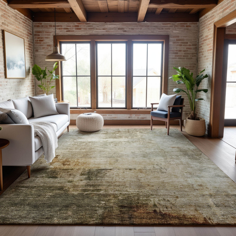Premium Machine Washable Lyndhurst AMF1193 Abstract Rug, Rectangle 9 pi x 12 pi