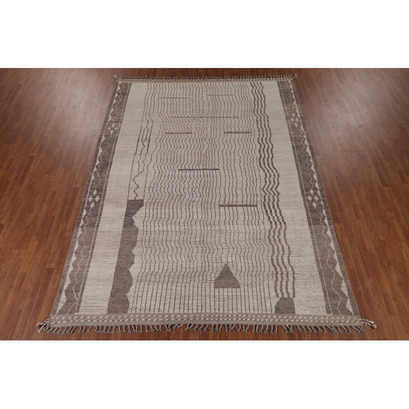 Tapis marocain en laine terre moderne 9 x 12