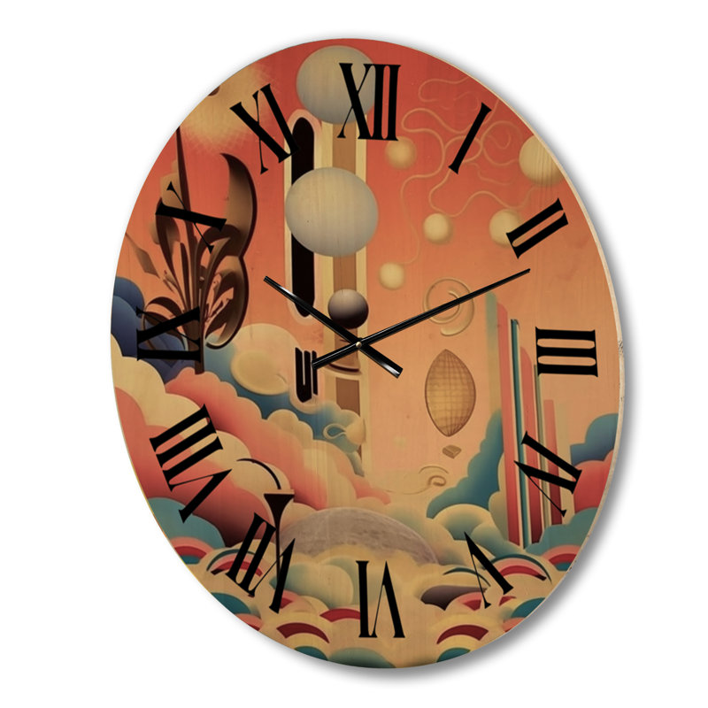 Horloge murale surdimensionnée en bois Dreamcity, Grand