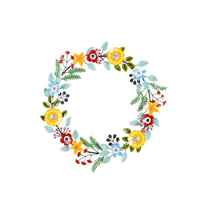Indoor/Outdoor Floral And Berry Metal Wreath