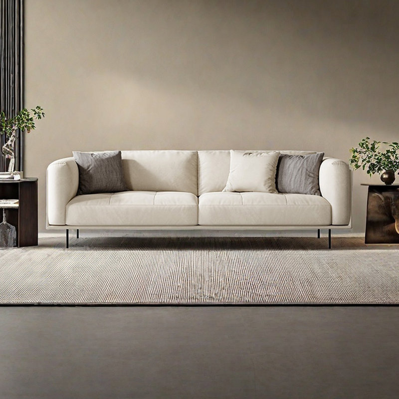Modern simple wabi-Sabi wind small family sofa, 3, 33.46" H x 86.61" W x 36.61" D