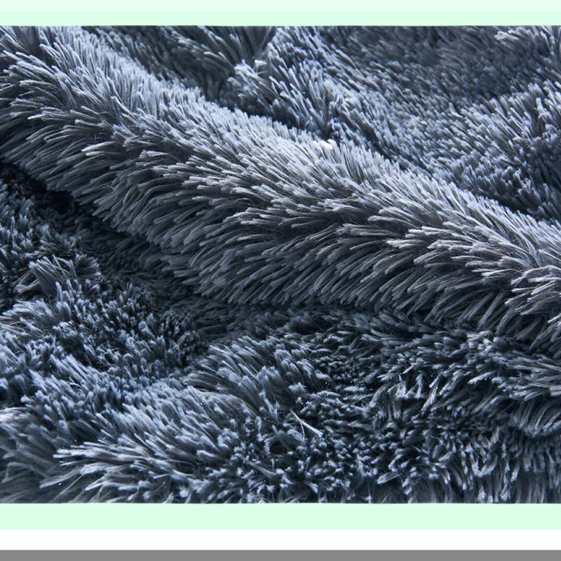 Ultra Plush Shaggy Body Pillowcase - Soft Zippered Cover for Body Pillows in Dark Grey - Cozy and Luxurious Throw Pillow Protector