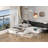 Twin Size 2 Drawers L-shaped Platform Beds with Trundle and Built-in Table-79433333