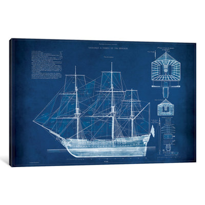 " Antique Ship Blueprint IV " by Vision Studio