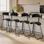 Bar Stools, Counter Height Stools with Backs, Modern Faux Leather High Barstools Metal Leg-795899434