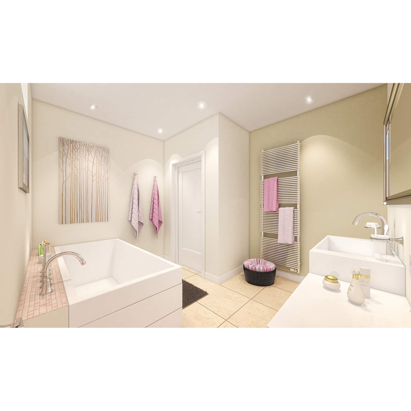 Robinet de baignoire romaine à fixation sur plateau à poignées doubles avec inverseur et douche à main Geneva, Chrome