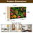 Sideboard Buffet Cabinet with Storage seamless Jungle Leopards tropical leaves flowers Dark exotic forest with 2 Doors for Living Room and Kitchen