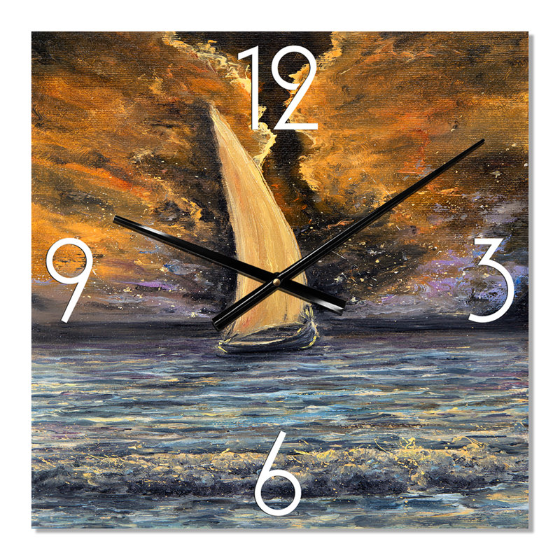 Horloge murale Sailship on the Ocean at Dawn, Très grand
