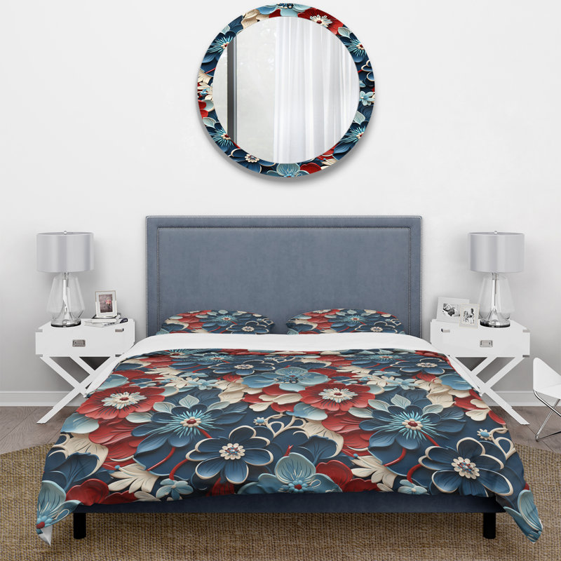 Intricate Embellishments - Ensemble de housse de couette oriental, Housse de couette pour très grand lit et 2 très