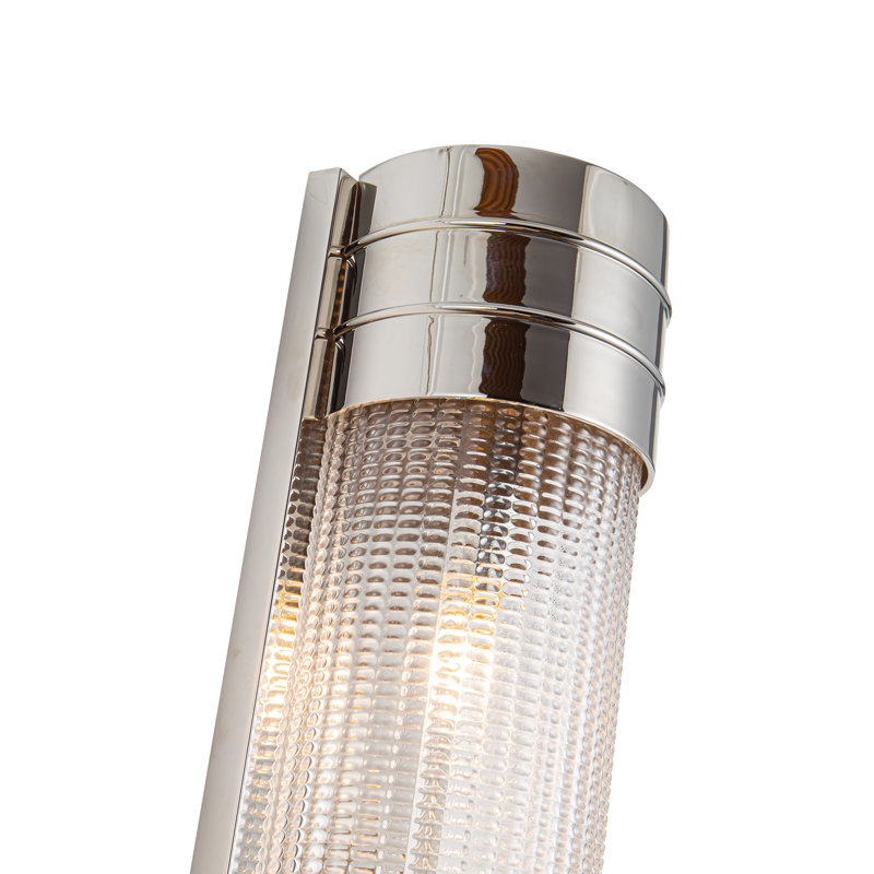 Willard Polished Nickel Vanity Light with Prismatic Glass