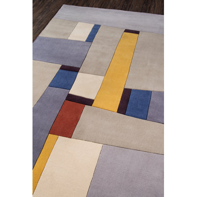 Tapis gris en laine touffeté à la main Ayano